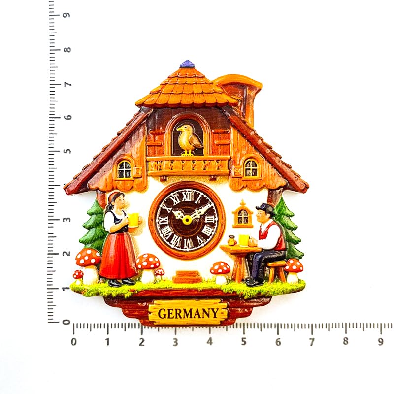 Imán decorativo tradicional reloj cuco estilo alemán miniatura 3