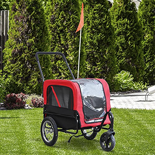 Aosom 2-in-1 Small Dog Bike Trailer and Bike Stroller with Hitch, Bicycle Trailer Sidecar Bike Wagon Cart Carrier… - Image 3