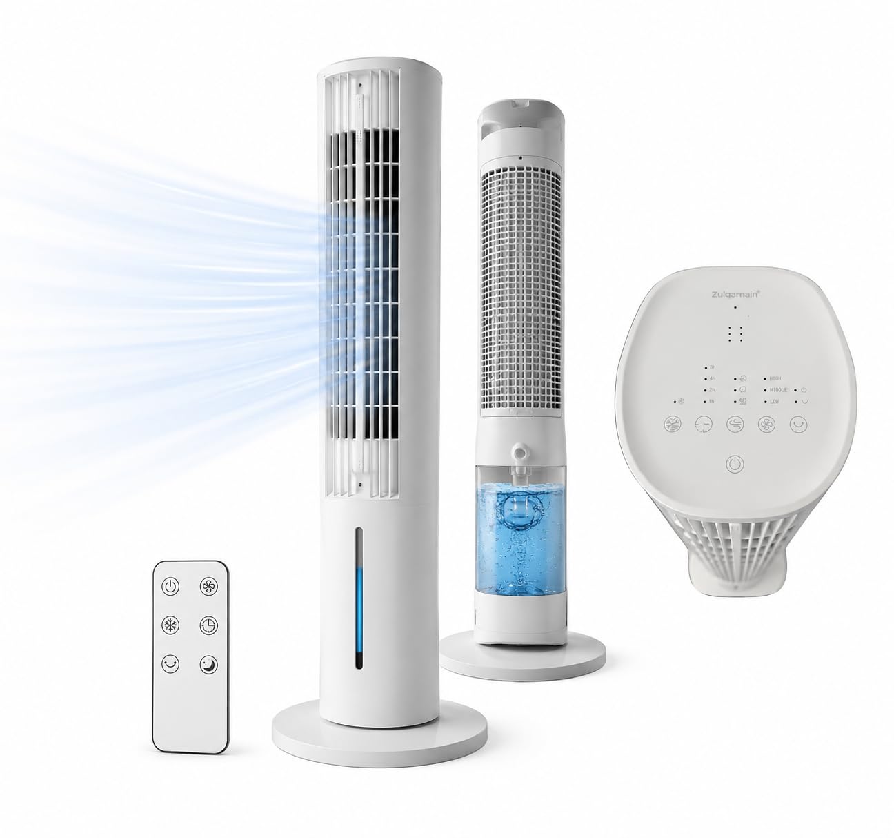 Air Cooler Tower Fan Remote Control 3L Tank LED Timer Oscillation Unit