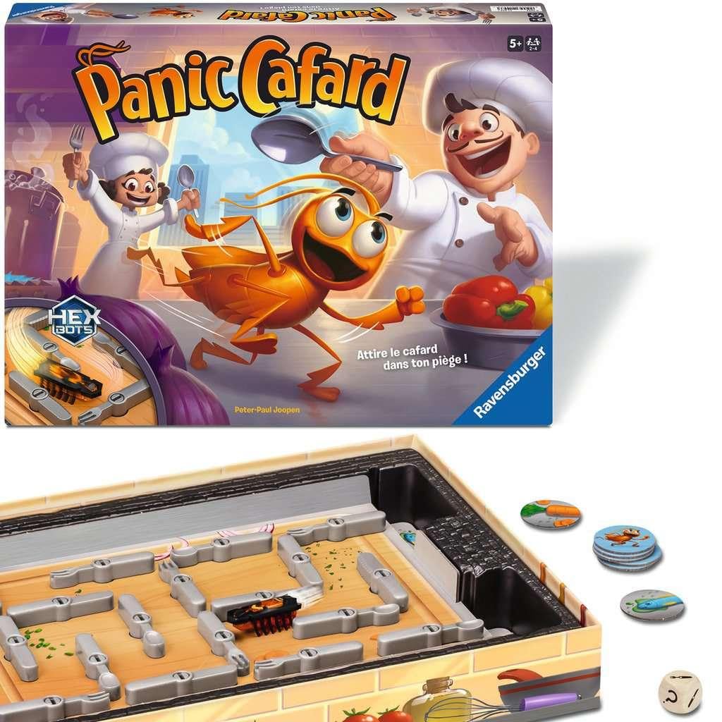 Ravensburger Panic Cocafard, Juego de Mesa para niños de 5 años, Juego rápido con cucaracha electrónica, Juego de habitación Familiar, para 2 a 4 Jugadores, versión Francesa
