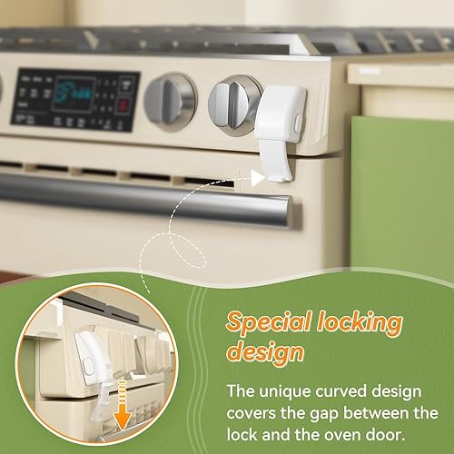 Miniatura 5 de SAFELON 1 cerradura de seguridad para horno para bebés, cerradura de puerta de horno de seguridad para cocina, cerradura a prueba de niños para