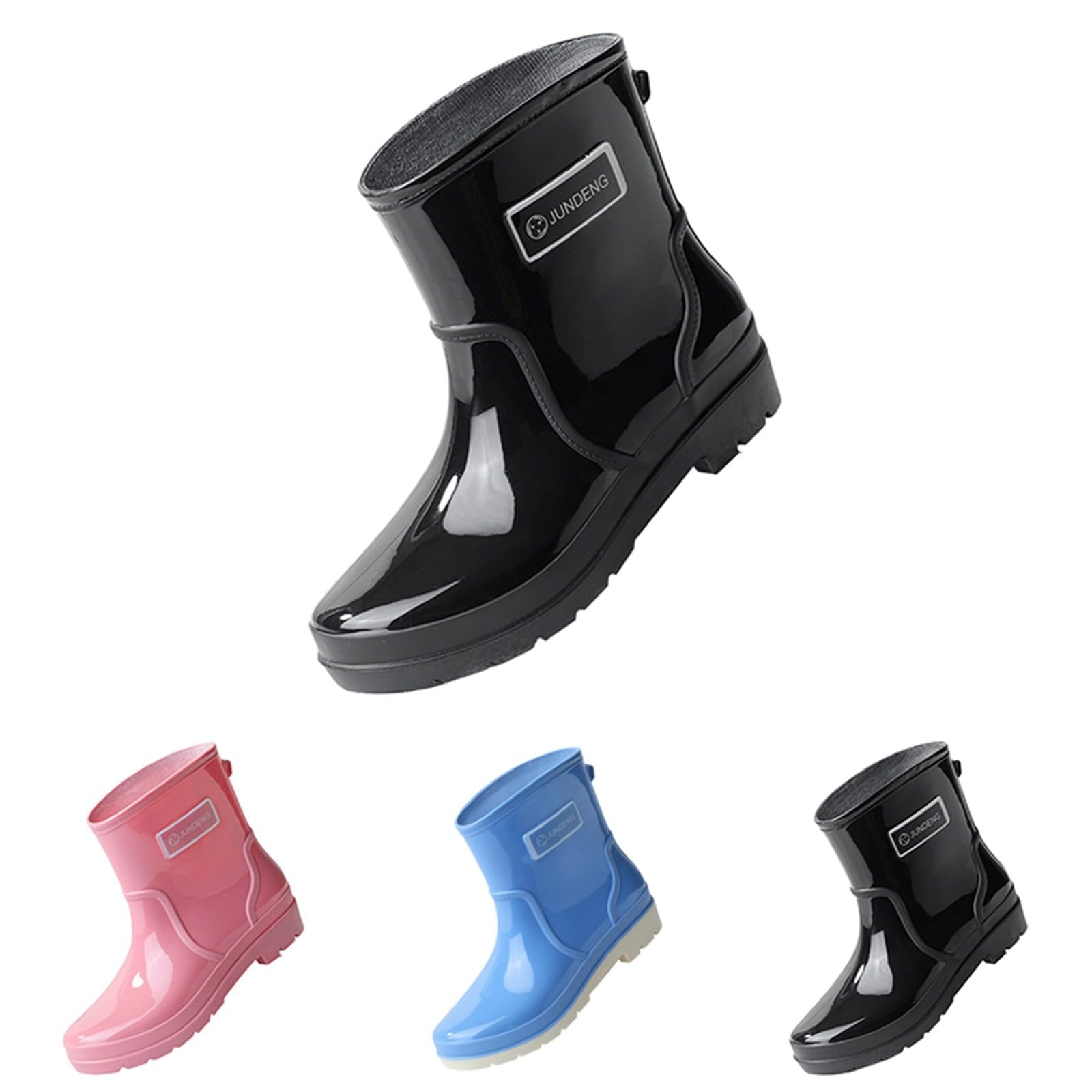 Botas De Agua Mujer Chelsea Botines De Goma Rain Boots Wellington Antideslizante Negro Azul 36-43