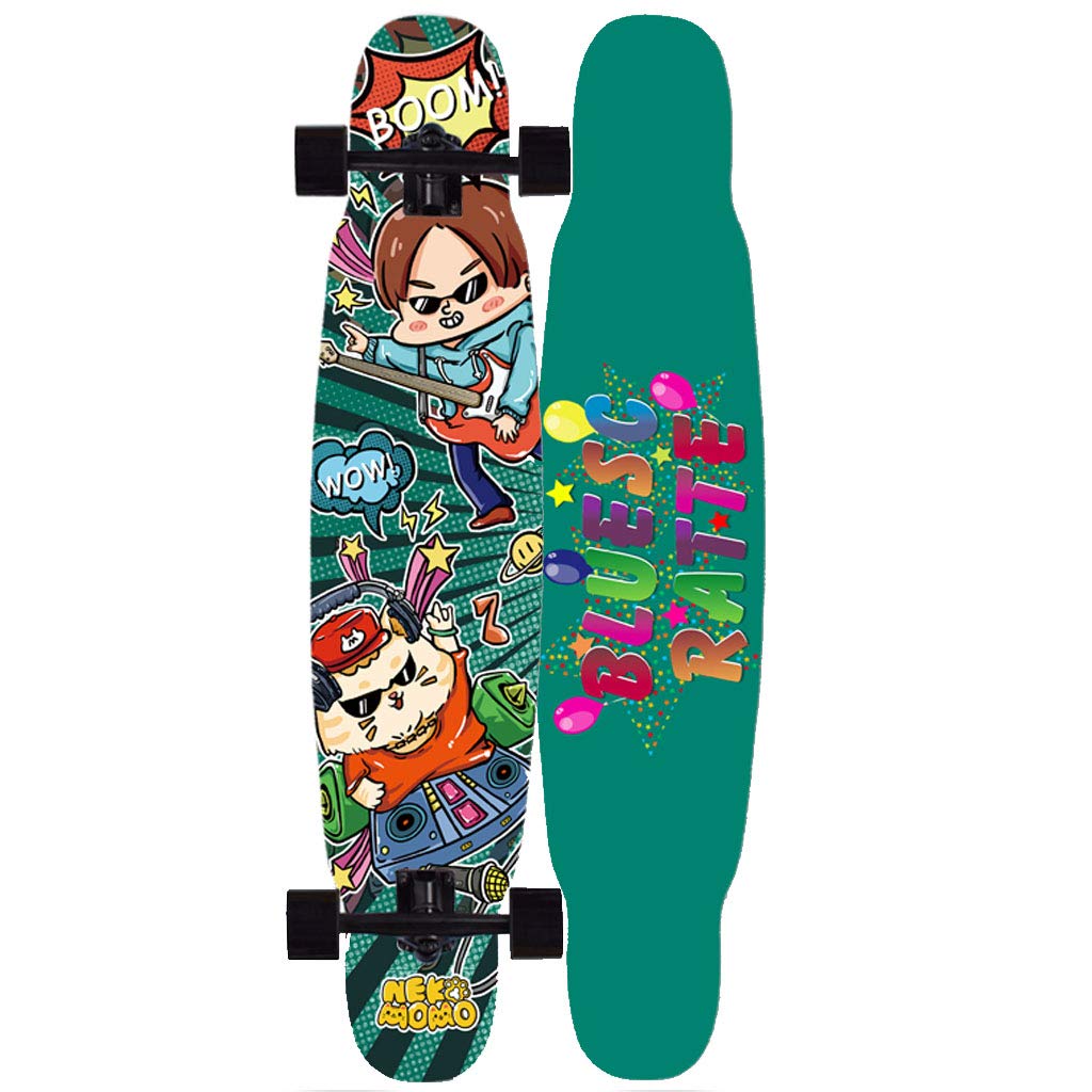 HYE-SPORT Dancing 42 Inch Longboards Skateboard Speed Drop Through Freestyle Cruiser 7-Layer Maple and Smooth PU Casters, Skate Styles in Graphic Designs