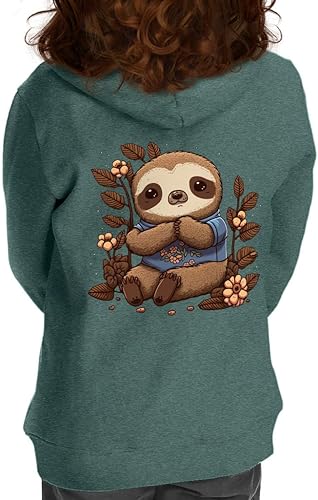 Funny Sloth Toddler Full-Zip Hoodie - Flower Print Toddler Hoodie - Cool Kids' Hoodie