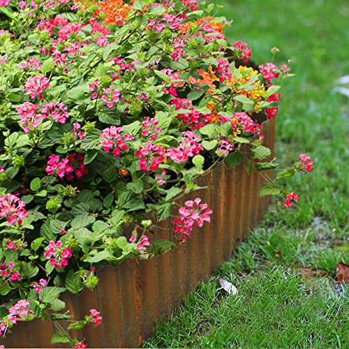 Worth 暂无 Garden 20 Feet Pre-Rusted Corrugated Edging - 6 Inch H. Sturdy Steel Landscape Lawn Edging thumb #4