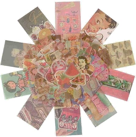 Amazon Donlaone フレークシール ステッカー 110枚セット おしゃれ 手帳用シール かわいい 大量 Stickers ステッカー レトロ オシャレ 海外 風景 写真 花 曇り 青い空 スケジュール アルバム 手作り カレンダー 手紙 ノート 日記 可愛い デコレーションシール 大人 和紙