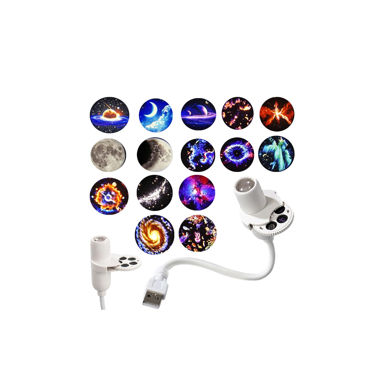 2-in-1 Galaxy Projector Night Light,GalaxyLight Projector Adult,USB Portable StarProjector w/15 Projection Film,360° Adjustable Brightness,Mini Galaxy LightProjector for Bedroom Ceiling Wall Decor