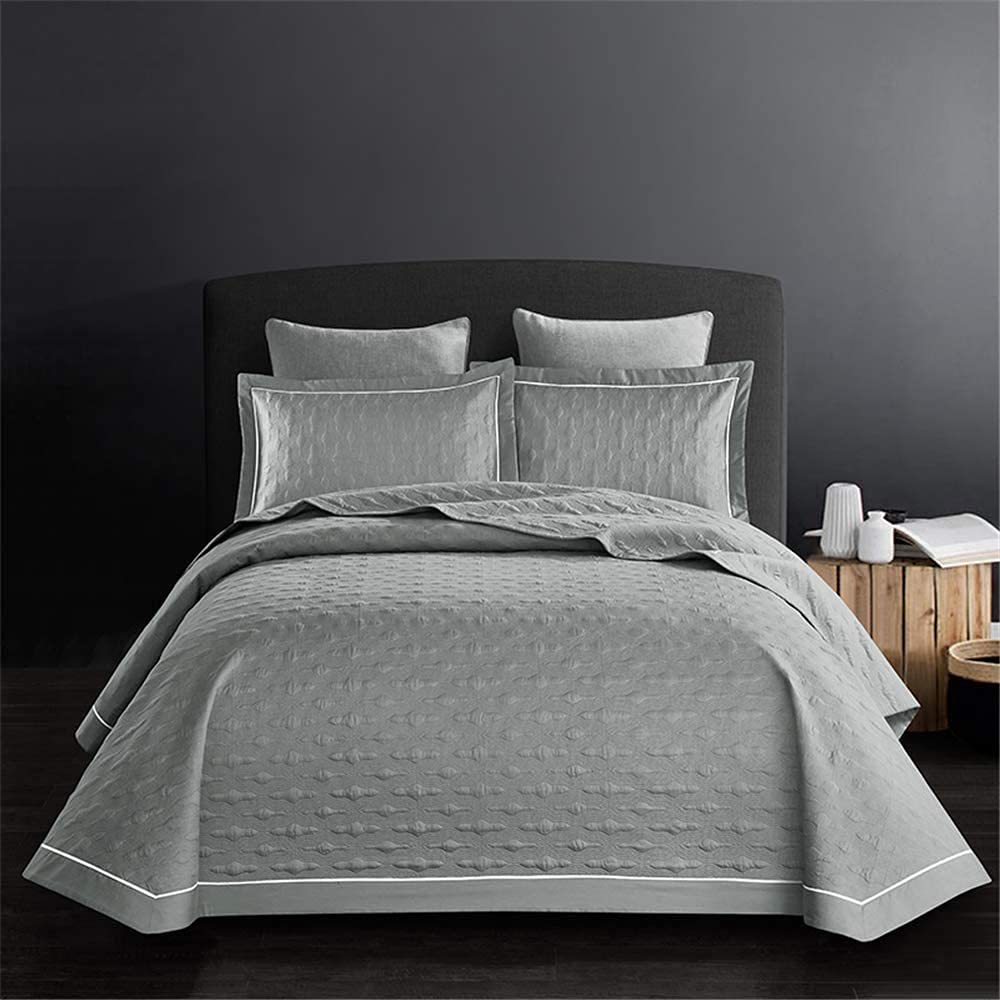 Parure de lit facile d'entretien en coton vert avec couvre-lit matelassé réversible King Size