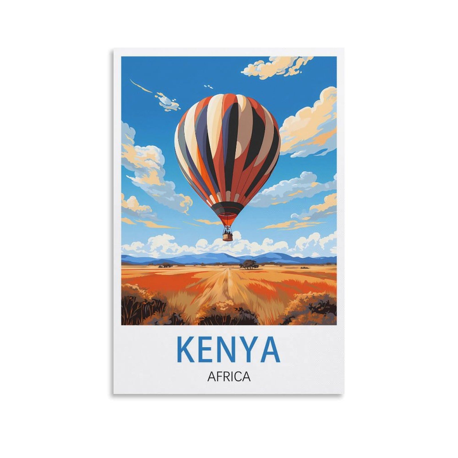 NGeniC Kenya Africa Vintage Travel Posters 12x18inch(30x45cm) Art Canvas Print For Living Room Bedroom Home Decoration Modern Art