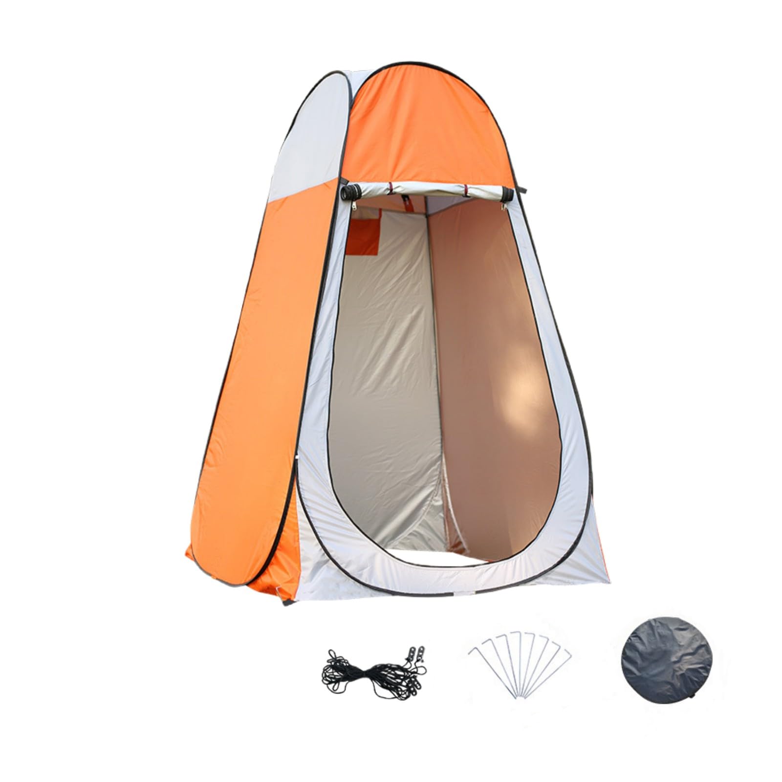 Spazioso spogliatoio, tenda portatile da campeggio all'aperto, tenda pop-up per la privacy, tenda da doccia automatica, capanno per cambio pesca, robusta e facile da piegare (arancione)