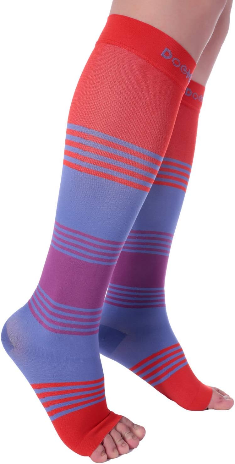 Doc Miller Open Toe Compression Socks for Women & Men 20–30 mmHg, Toeless Knee High Leg Sleeves for Support, Pain Relief, Swelling, Varicose Veins, Nurses & Pregnant Women, 1 Pair - Image 8