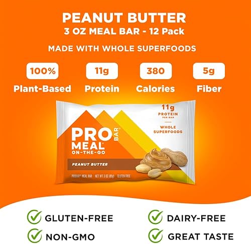 Miniatura 4 de PROBAR - MEAL Bar, Peanut Butter, Non-GMO, Gluten-Free, Healthy, Plant-Based, Whole-Food Ingredients, Natural Energy (12 Count)