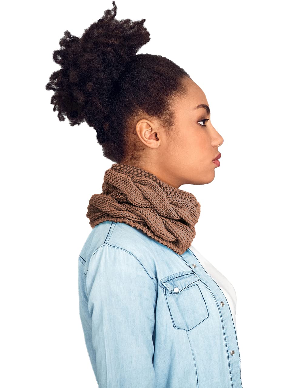 Inca Fashions100% Baby Alpaca Hand Knit Chunky Cable Circle Scarf - Warm, Soft & Fashionable