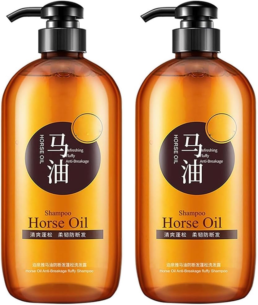 Horse Oil Nourishing Shampoo and Conditioner, No.1 in Japan for All Hair Types (600ML)