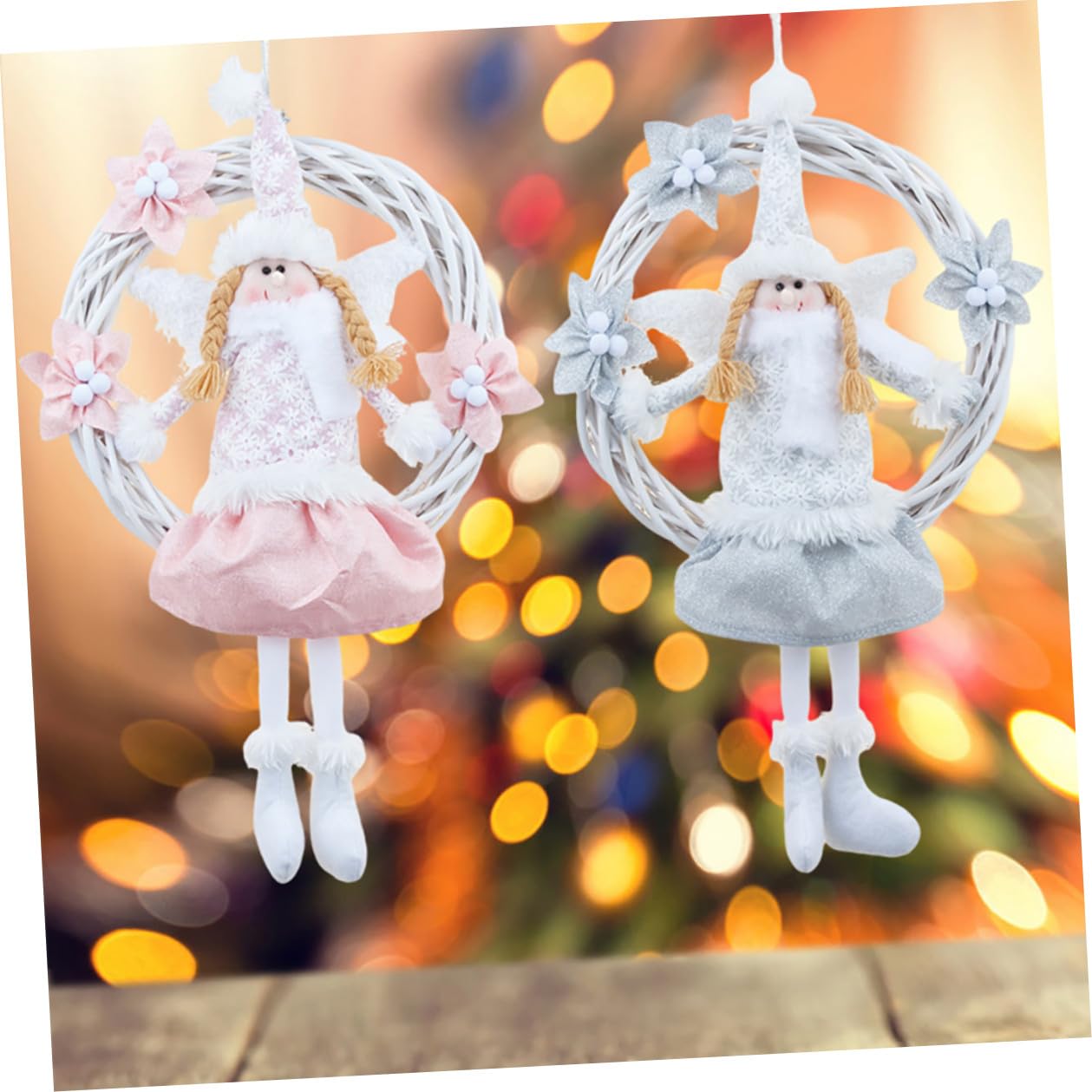 Toyvian Colgante de Guirnalda de Ángel para Árbol de Navidad Decoración Colgante Navideña de Puerta para Festivales
