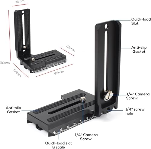 Miniatura 2 de Placa de liberación rápida de conmutación horizontal vertical de aluminio para Zhiyun Weebill-S Crane 2/3 estabilizador cardán trípode monopie y SLRs