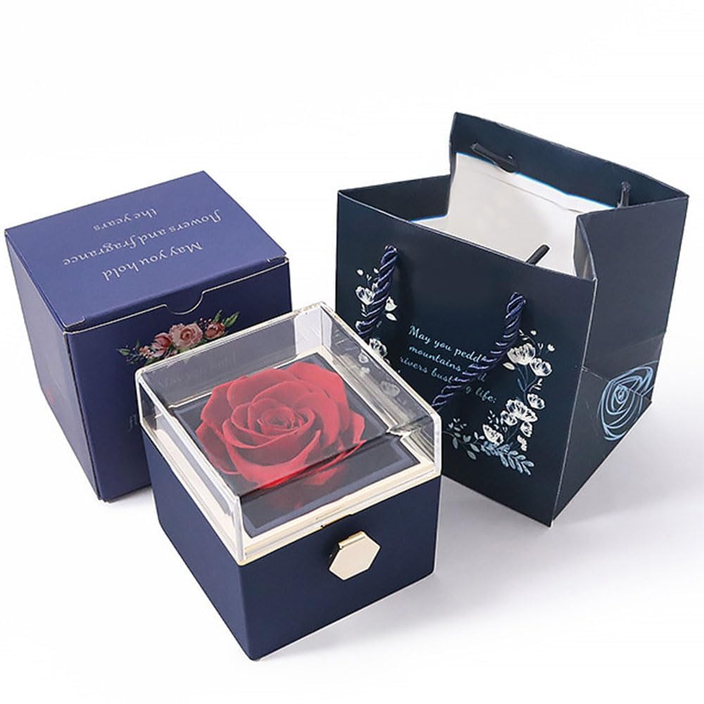 Amazon｜回転ジュエリーボックス 永遠の花告白バラ ジュエリーボックス 