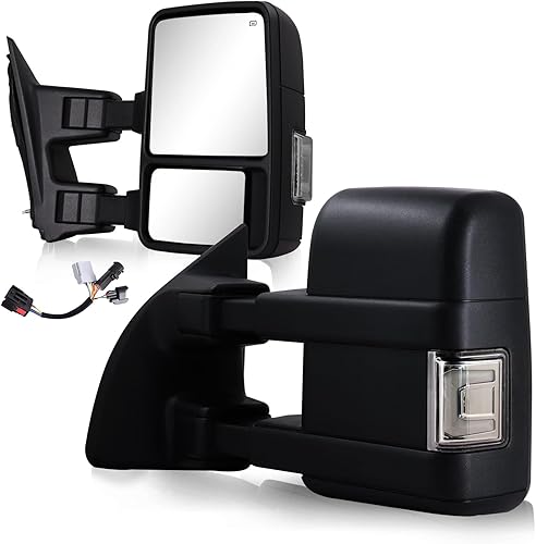 Espejos de remolque para Ford 1999-2016 F250 F350 F450 F550 Super Duty Espejos de remolque para Ford con señal de giro y luz de marcha de vidrio
