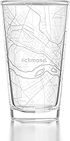 Vista 43 de Well Told Vaso de pinta grabado con mapa de Columbus Ohio, regalo de cerveza grabada (16 onzas, transparente) Pinta de mapa de la ciudad