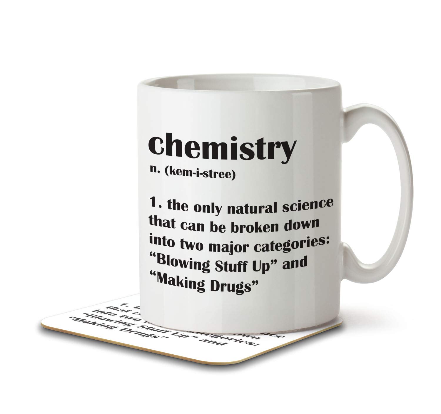 The Inky Penguin White - Chemistry Funny Definition - Science Mug And Coaster, Ceramic, 11Fl. Oz.