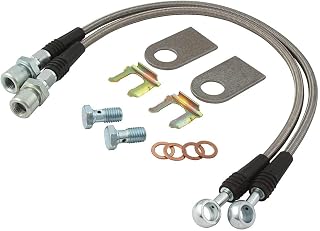 Allstar Performance ALL42032 Stainless Steel Brake Hose Kit for GM Metric Brakes - DOT Approved Complete Upgrade