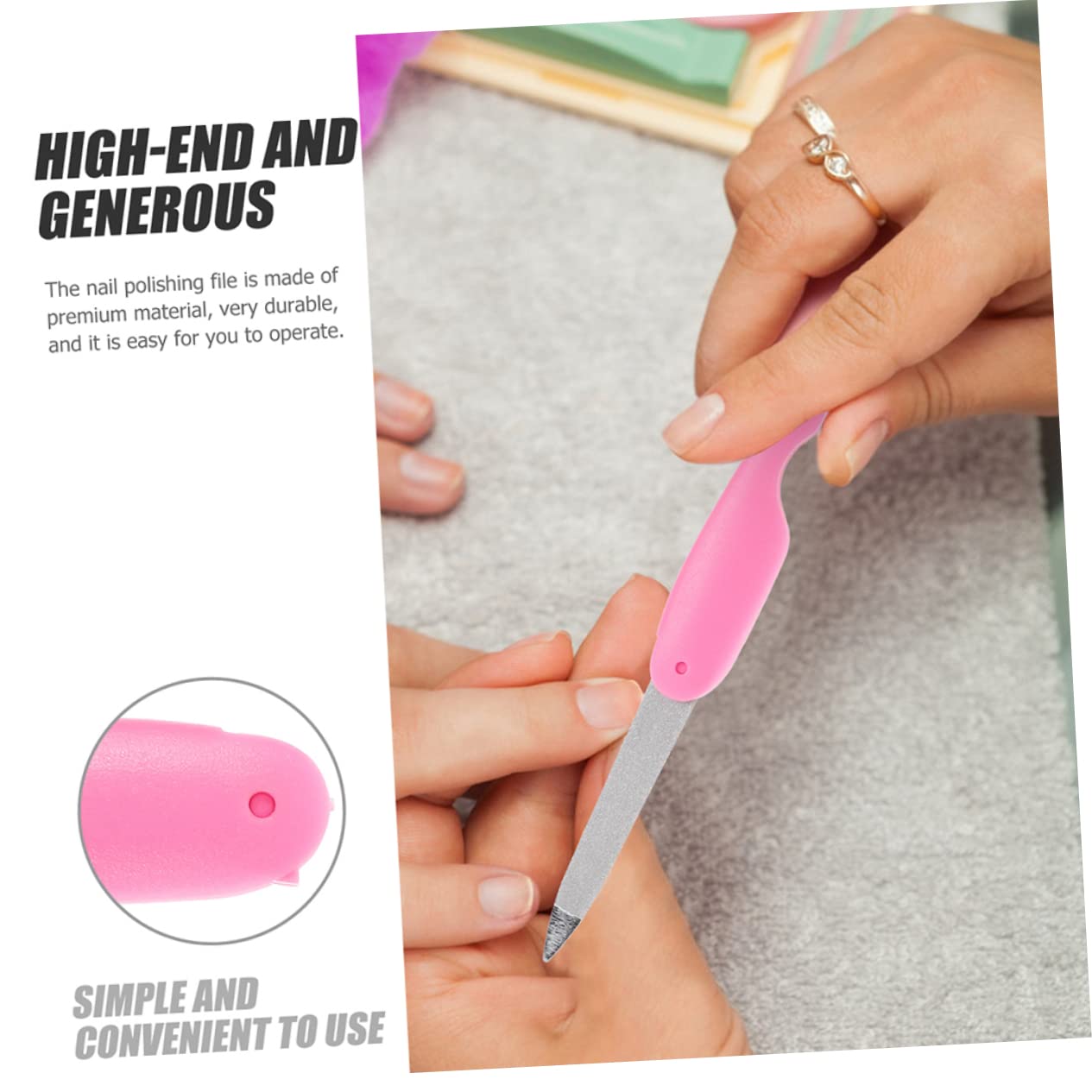 Set di Lime per Unghie Pieghevoli, 8 Pezzi in Acrilico Abs e Metallo, Lavabili, per Manicure e Pedicure a Casa