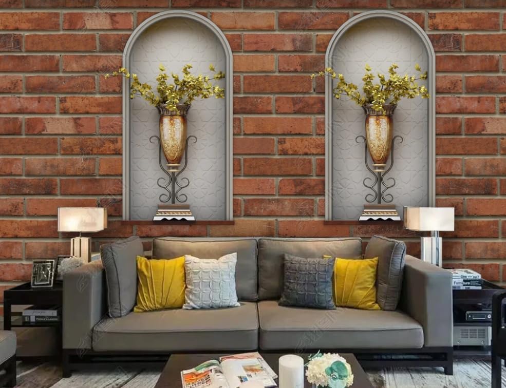 Mur mural en brique florale pour masquer les défauts