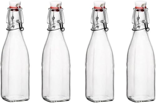 Bormioli Rocco botella de 8 onzas con tapa de vidrio Transparente Bormioli Rocco botella de 8 onzas con tapa de vidrio Transparente