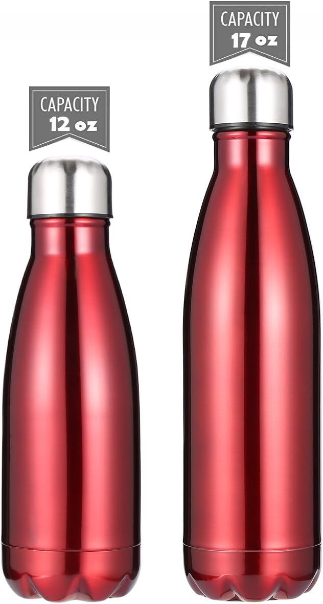 DKASA Stainless Steel Vacuum Insulated Water Bottle,Cola Shaped,Business Convenience,Perfect for Outdoor Sports Camping Hiking Cycling, Keeps Your Drink Hot & Cold (Red, 12 oz(350ml))