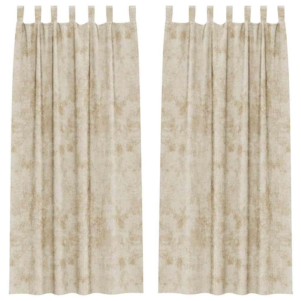 Rideaux en velours crème 260x140 cm lot de 2 pièces pour salon