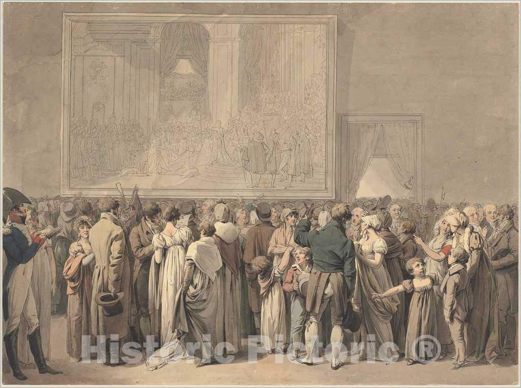 Art Print : Louis-Léopold Boilly, The Public in The Salon of The Louvre, Viewing The Painting of The Sacre, Begun 1808, Historic Wall Décor : 10in x 08in