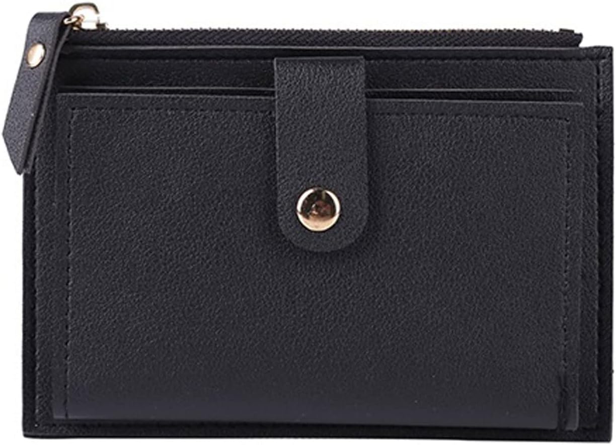 Women's Wallets Men Women Fashion Solid Color Credit Card ID Card Multi-Slot Card Holder Casual PU Leather Mini Coin Purse Wallet Case Pocket(Size:Schwarz)
