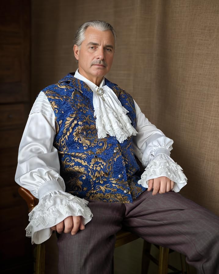 Mens Victorian Steampunk Vest Gothic Corset Waistcoat Masquerade Outfit Dress Jacquard Goth Suit Costume - Image 4