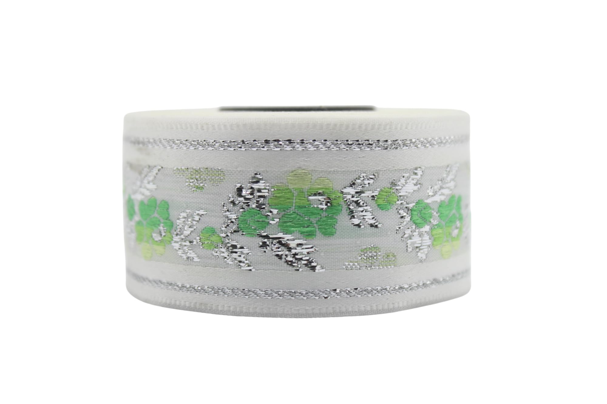 Ruban jacquard floral 35mm idéal pour border vos rideaux de salon et linges de table