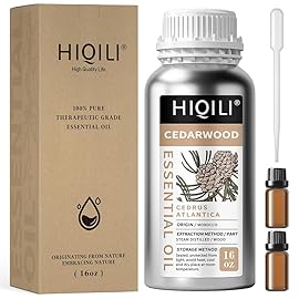 HIQILI 16 Fl Oz Cedarwood Essential Oil, Pure Natural Cedarwood Oil for Diffuser, Aromatherapy - 500ML