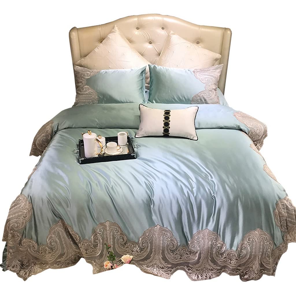 Parure de lit satin de coton à dentelle haut de gamme quatre pièces - 6