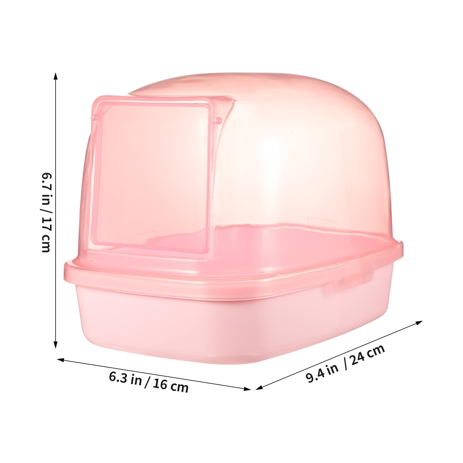 VANZACK Kunststoff Sandbad Box FüR Kleine Haustiere - Praktische Chinchilla Sauna Mit Transparentem Design Langlebig Und Hygienisch FüR Hamster Meerschweinchen Und EichhöRnchen - 23X16X17Cm