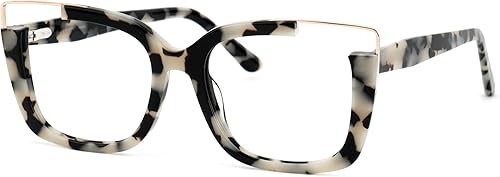 VOOGLAM Gafas cuadradas de gran tamaño sin receta para mujer, luz azul y bloqueo UV400, marcos elegantes de acetato para computadora/teléfonos/TV