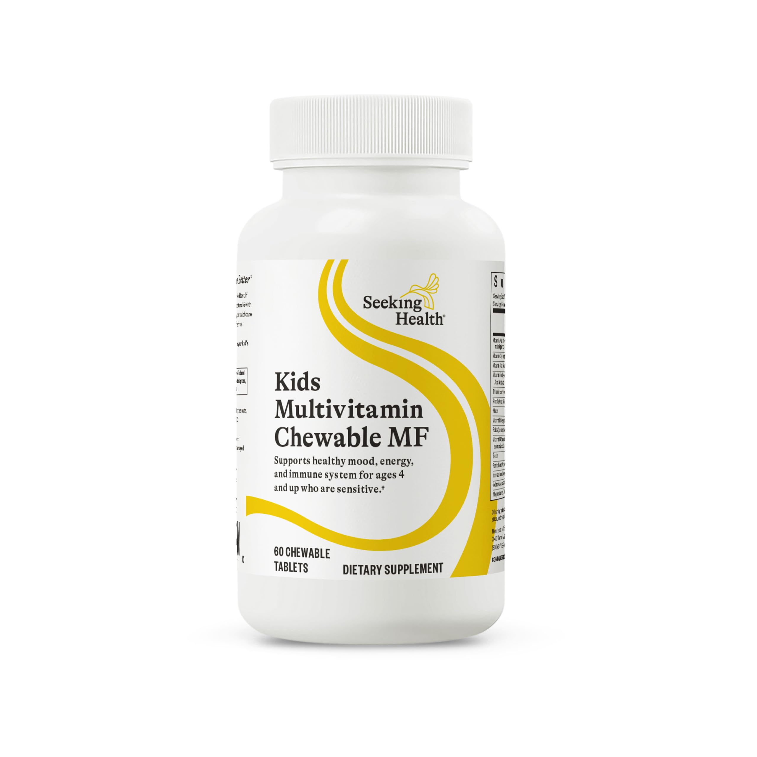 Seeking Health Kids Multivitamin Chewable MF, Formulated for Children’s Health, Methyl-Free, with Folinic Acid, Vitamin B12, Riboflavin, Vitamin A, Vegetarian (60 Chewable Tablets)*