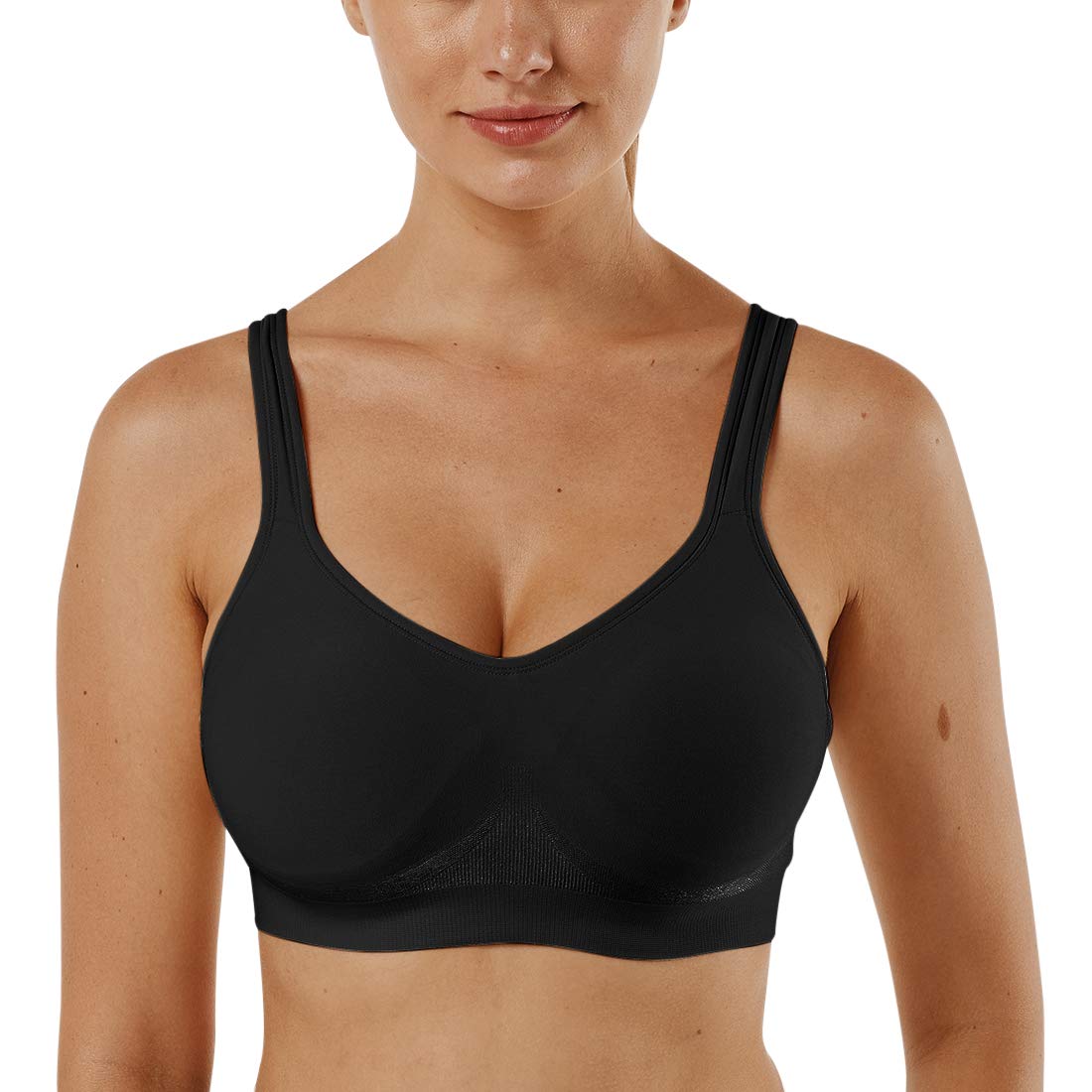 Vertvie Damen 1/2/3er Set Sport BH Einfarbig Ohne Bügel Bustier Klassische Bequem Stretch Bra Mittle Halt Gepolstert Wohlfühl-BH