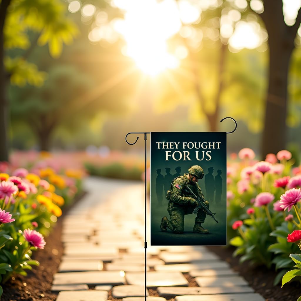 Army Veteran Christmas Garden Flag 12x18 In Doublesided, Fallen Heroes Design, Military Outdoor Home Decor for Veterans Day, Patriot Day, Festive Holiday Tribute - Image 6