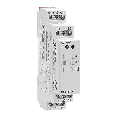 Miniatura 2 de GEYA Relé de bloqueo electrónico relé de impulso relé de memoria 2SPDT 16A voltaje de amplio rango ACDC12V-240V Montaje en riel DIN (GRM8-02,