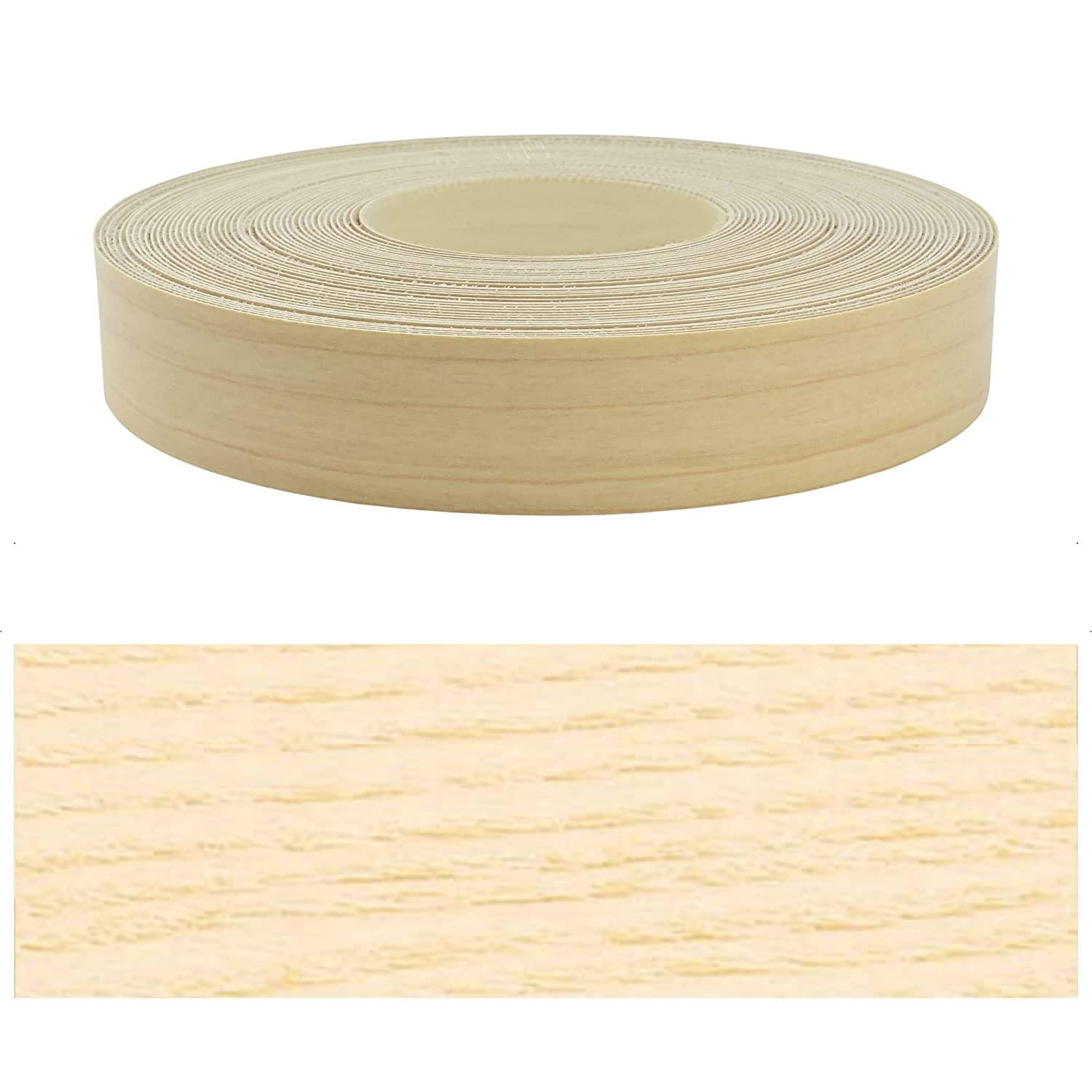 Bordo Rotolo in Vero Legno Impiallacciatura da 50 Metri Lineari Spessore Millimetri 1 - Bordatura non Precollata - Altezza H 50 mm, Colore Frassino