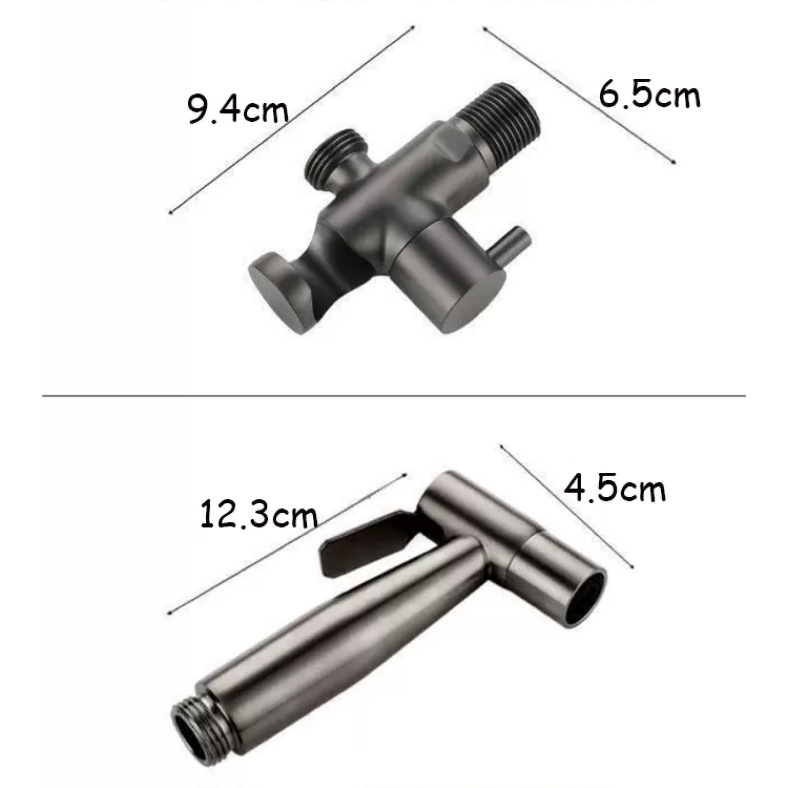 Set di pistola a spruzzo per bidet doccia, montaggio a parete, in acciaio inox, solo acqua fredda, include valvola angolare e tubi flessibili per bagno, facile installazione