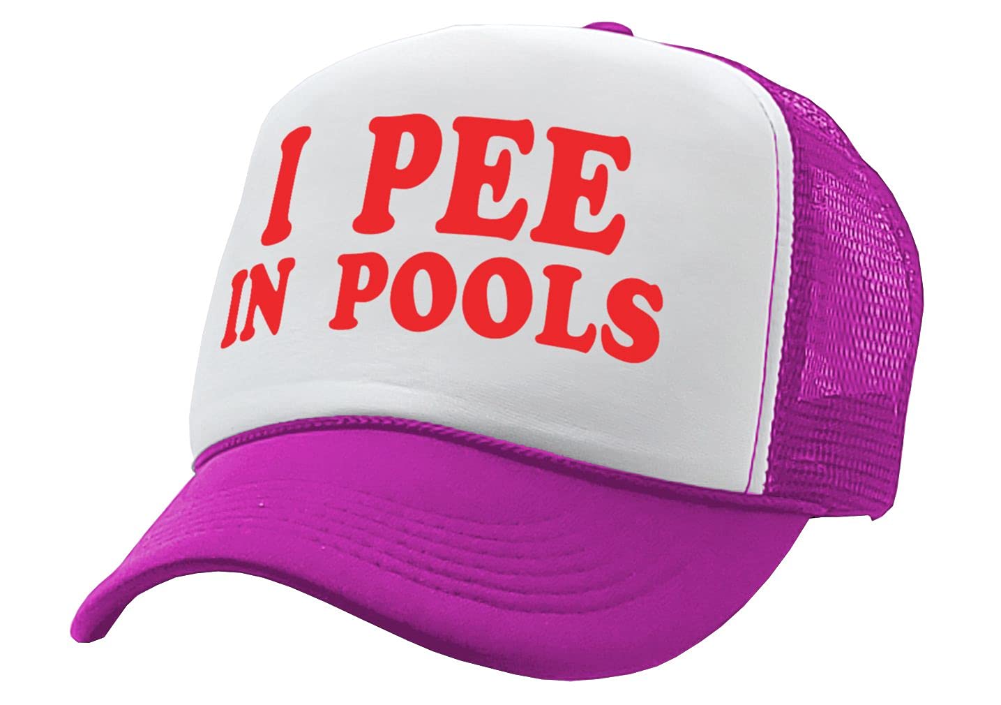 I Pee in Pools - Funny Dare Gag Gift Joke - Vintage Retro Style Trucker Cap Hat