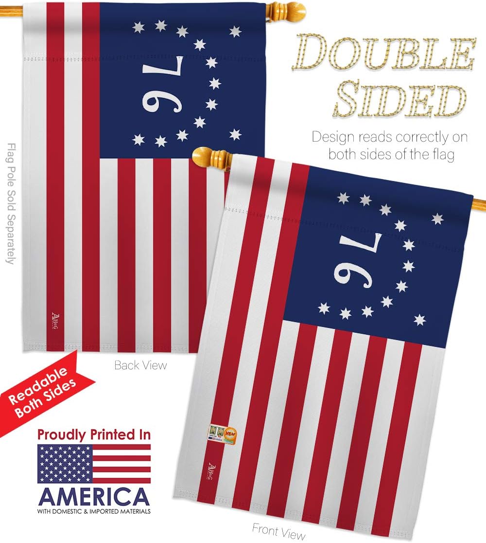 Bennington House Flag Americana US Historic July Memorial Veteran Independence United State American Small Decorative Gift Yard Banner Double-Sided Made In USA 28 X 40