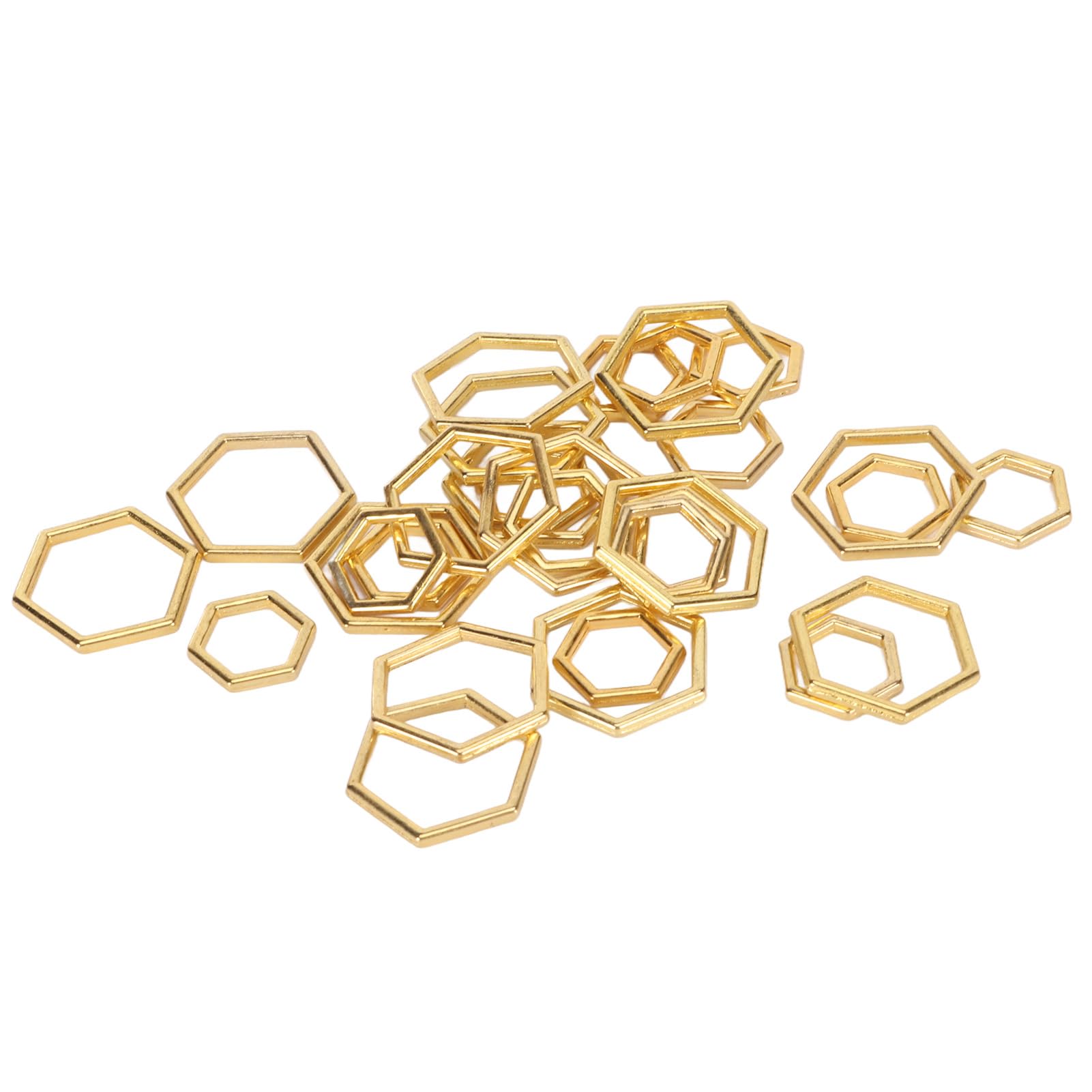 Mrisata Crochet Stitch Markers Stitch Marker Rings Metal Stitch Marker Rings Crochet Locking Accessories 30pcs Hexagonal Knitting Stitch Markers Plating Process Fade Zinc Alloy