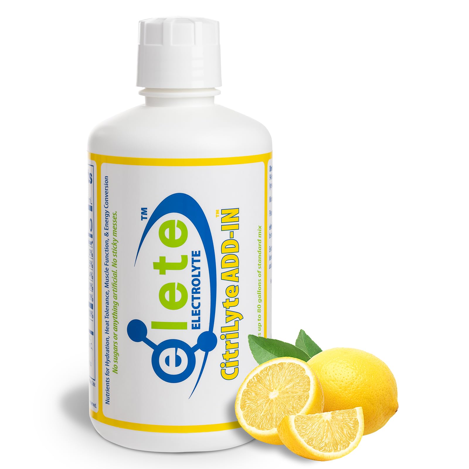elete CitriLyte Electrolyte Add-in Hydration Drops | Sodium, Magnesium, Potassium | Slight Lemon Flavor, All Natural | Leg and Muscle Cramp Relief | Transform Any Drink into a Sports Drink, 32 oz