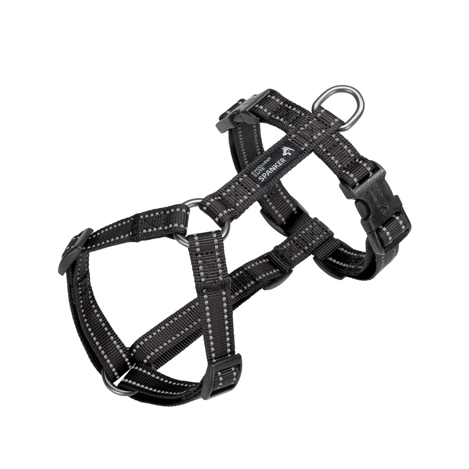EXCELLENT ELITE SPANKER No Pull Dog Harness Reflective Nylon Vest L-Shaped Adjustable Easy Pet Harness for Small Medium Large Breeds Dogs Walking