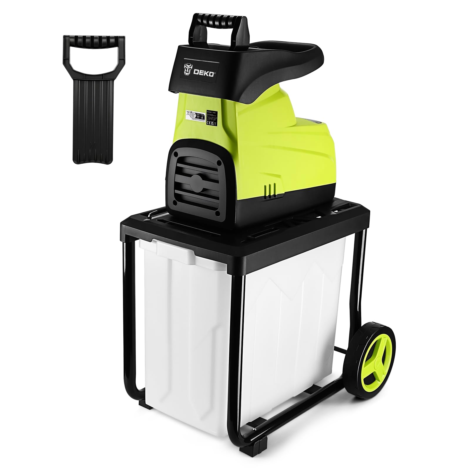 Trituradora De Jardín De 2800W, DEKOPRO Trituradora Eléctrica De Ramas, Diámetro Máximo De Ramas De 45 Mm, Adecuada para Jardines Y Céspedes